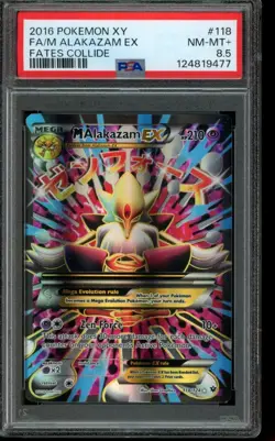 PSA 8.5 NM-MT+ Pokemon M Alakazam EX Fates Collide Full Art 118/124 - Image 1