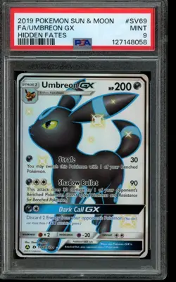 PSA 9 MINT Pokemon Umbreon GX Hidden Fates Full Art Shiny SV69/SV94 - Image 1