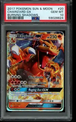PSA 10 GEM MINT Pokemon Charizard GX Burning Shadows Holo 20/147 - Image 1