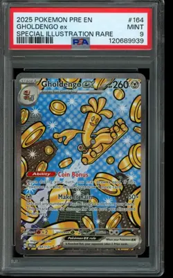 PSA 9 MINT Pokemon Gholdengo EX Temporal Forces Special Illustration 164/131 - Image 1