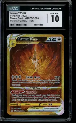 CGC 10 GEM MINT Pokemon Arceus VSTAR Crown Zenith Galarian Gallery Holo GG70 - Image 1