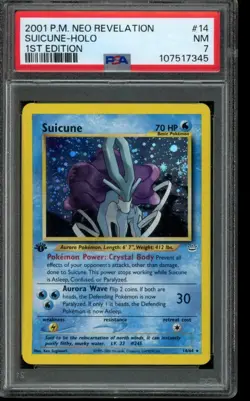 PSA 7 NM Pokemon Suicune Neo Revelation 1st Edition Holo 14/64 - Image 1