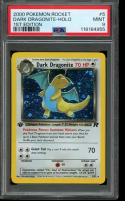 PSA 9 MINT Pokemon Dark Dragonite Team Rocket 1st Edition Holo 5/82 - Image 1