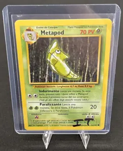 Rare Vintage Pokemon [ITALIAN] Base Set Card Metapod 54 /102 2000 LP - Image 1