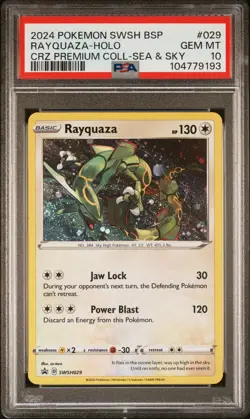 PSA 10 Rayquaza SWSH029 Sword & Shield Holo Black Star Promo Pokemon Card - Image 1
