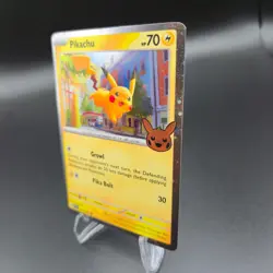 2024 Pikachu Trick Or Trade Cosmos Stamped Holo Pokemon Card - 018/091 PAF - NM - Image 2