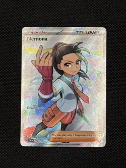 Pokemon TCG Nemona Trainer Paldean Fates Full Art Holo Ultra Rare Card 229/091 - Image 1