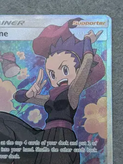 Pokemon Janine Unbroken Bonds Trainer Full Art Ultra Rare Card 210/214-VLP/LP - Image 3
