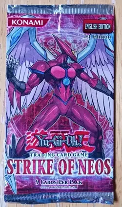 YuGiOh! - Strike Of Neos (STON) 1st Edition EMPTY! Booster Pack Wrapper NO Cards - Image 1