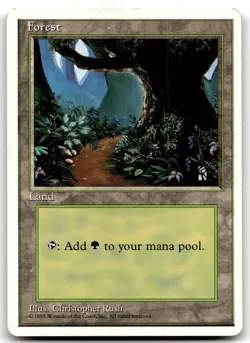 MTG Forest (C) L Fourth Edition 176 LP - Image 1