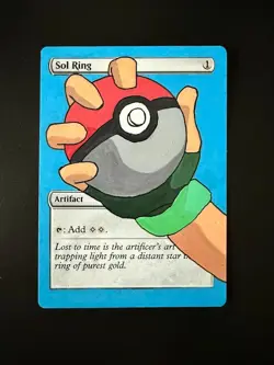 MtG Alter - Sol Ring - Pokeball - Handpainted with Acrylics - Image 1