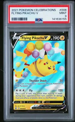2021 POKEMON CELEBRATIONS #006 FLYING PIKACHU V PSA 9 - Image 1