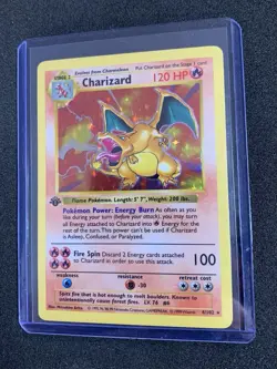 1999 Pokemon 1st Edition Shadowless Charizard 004/102 WOTC Holo Rare - Image 2