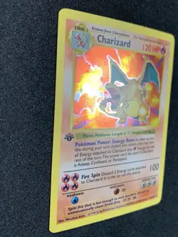 1999 Pokemon 1st Edition Shadowless Charizard 004/102 WOTC Holo Rare - Image 5