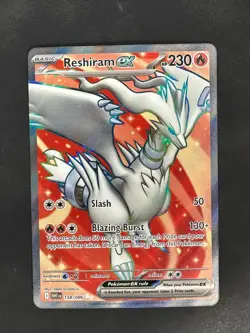 RESHIRAM EX 158/086 ULTRA RARE WHITE FLARE POKEMON NM - Image 1