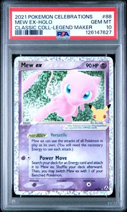 2021 POKEMON CELEBRATIONS CLASSIC COLLECTION #88 MEW EX-HOLO PSA 10 - Image 1