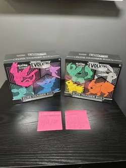 2 SEALED Pokemon Evolving Skies SET TCG BOTH ARTWORKS ETB Elite Trainer Box NEW - Image 1