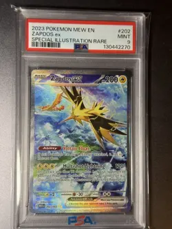 2023 POKEMON MEW EN-151 SPECIAL ILLUSTRATION RARE #202 ZAPDOS EX PSA 9 - Image 1
