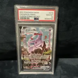 Pokemon Espeon VMAX Fusion Strike Alternate Art Secret Rare Holo 270/264 PSA 10 - Image 1