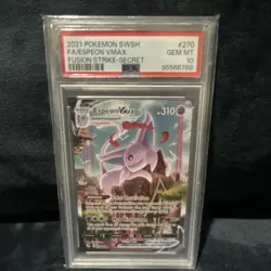 Pokemon Espeon VMAX Fusion Strike Alternate Art Secret Rare Holo 270/264 PSA 10 - Image 3