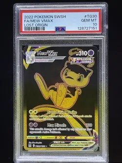 Pokemon Mew VMAX TCG Lost Origin Holo Ultra Rare TG30/TG30 PSA 10 Gem Mint - Image 1