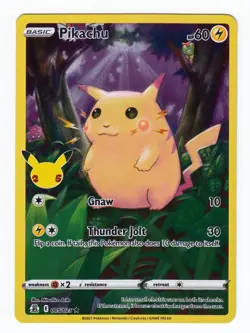 Pikachu 005/025 Celebrations 25th Anniversary Pokemon TCG Full Art Holographic - Image 1