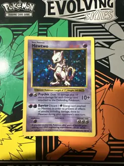 Mewtwo 10/102 Shadowless Holo Rare Base Set Pokemon - Image 1