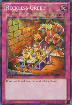 1x (NM) Reckless Greed - BP02-EN175 - Mosaic Rare - 1st Edition YuGiOh - Image 1