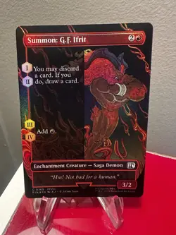 MTG Magic The Gathering Summon G.F. Ifrit Foil FIN Borderless Saga Final Fantasy - Image 1