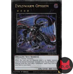 Yugioh Evilswarm Ophion RA04-EN179 QC Secret Rare 1st Edition NM - Image 1
