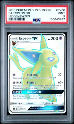 Espeon GX SV60/SV94 - Hidden Fates - Pokemon Card - PSA 9 - Image 1