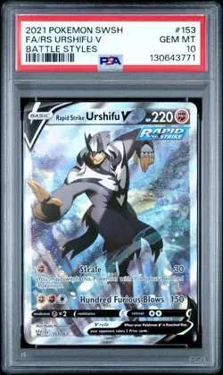Rapid Strike Urshifu V 153/163 - Battle Styles - Pokemon Card - PSA 10 - Image 1