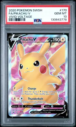 Pikachu V 170/185 - Vivid Voltage - Pokemon Card - PSA 10 - Image 1