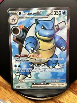 Pokemon TCG Blastoise EX Holo Ultra Rare Card Scarlet VIOLET-151, 184/165 - Image 1