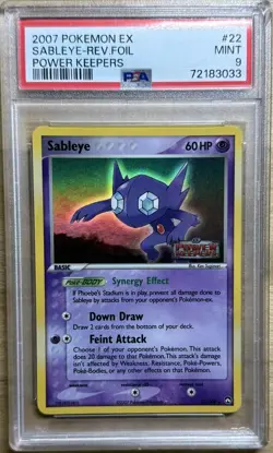PSA 9 Sableye Reverse Holo 22/108 EX Power Keepers 2007 Pokemon Card - Image 1