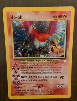 Pokemon TCG Ho-Oh Neo Revelation Holo Card 7/64 Unlimited Rare - Image 1