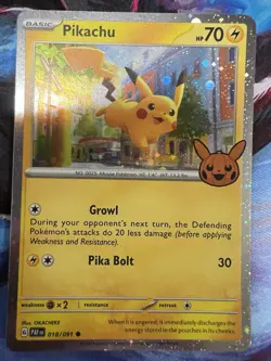 Pokemon Pikachu TCG Trick or Trade 2024 Cosmos Holo Card 018/091 - Image 1