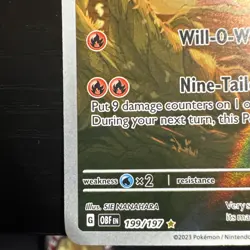 Ninetails Obsidian Flames IR Holo Card 199/197 - Image 5