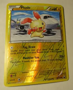 Pokemon TCG Dark Explorers Plusle 39/108 Reverse Holo Card 2012 Played HTF - Image 2