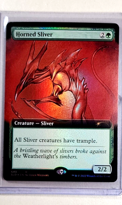 2022 MTG Magic the Gathering Secret Lair Drop Foil Horned Sliver Extended Art - Image 1