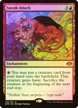 MTG FOIL Sneak Attack - Dominaria Remastered #139 - Image 1
