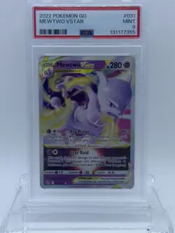 2022 Pokemon GO Mewtwo VSTAR #031 PSA 9 Mint Holo Rare - Image 1