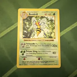 Pokemon Base Set Shadowless Beedrill 17/102 Lightly Played LP - Image 1