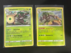 Rillaboom 014/202 Cosmos Holo + 015/202 Cracked Ice Holo Pokemon TCG SWSH Promos - Image 1
