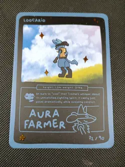 Loocario (Lucario) 72/90 - Pokedoodles Set 1 Fan Art- Pokemon - Image 1