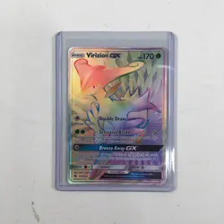 Virizion GX Full Art Secret Rare 217/214 SM Lost Thunder Pokemon Card - Image 1