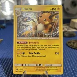 Pokemon Sun & Moon Burning Shadows Raichu 41/147 Holo Rare - Image 1
