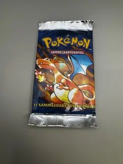 1999 German Pokemon 1st Edition Base Set Pack Sealed Pack Charizard Art - Image 1