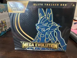 Pokemon TCG Mega Evolution Lucario Elite Trainer Box ETB Factory Sealed DMG - Image 1