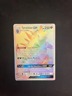 Pokemon TCG Lost Thunder Tyranitar GX Secret Rare 223/214 - Image 1
